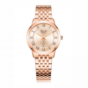 Alexandre Christie AC 8709 Rosegold Full Roman Lady Slim Elegance Sapphire LDBRGLNRM